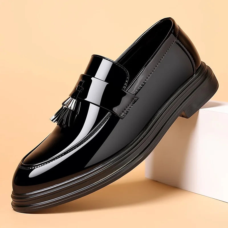 Zapatos de cuero para hombre, otoño, negocios, formal, tallas grandes, zapatos de vestir para hombre, zapatos casuales de suela blanda, zapatos negros para novio de boda para hombre
