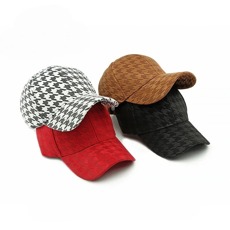 Classic Houndstooth Sun Cap