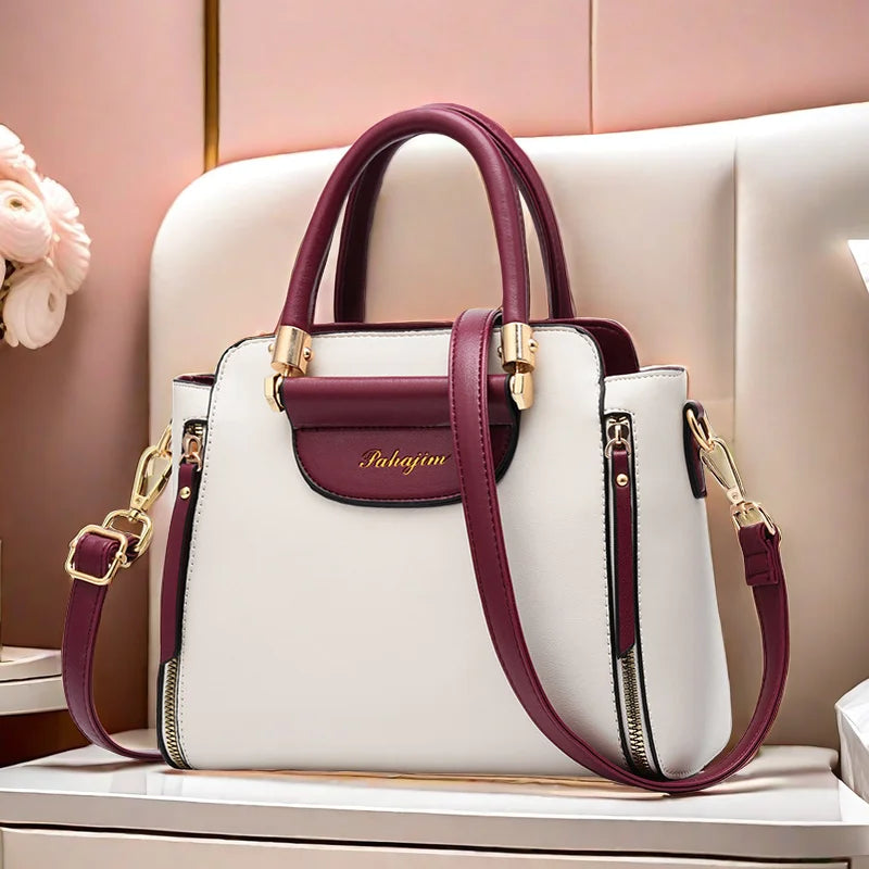Women's bag 2025 new fashion women's bags hit color hand-held bag Europeand the United States all-match shoulder messenger bag