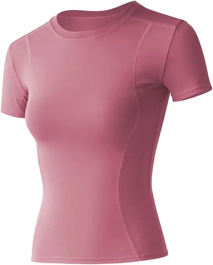 Camisetas de manga corta para entrenamiento de mujer, yoga y atletismo