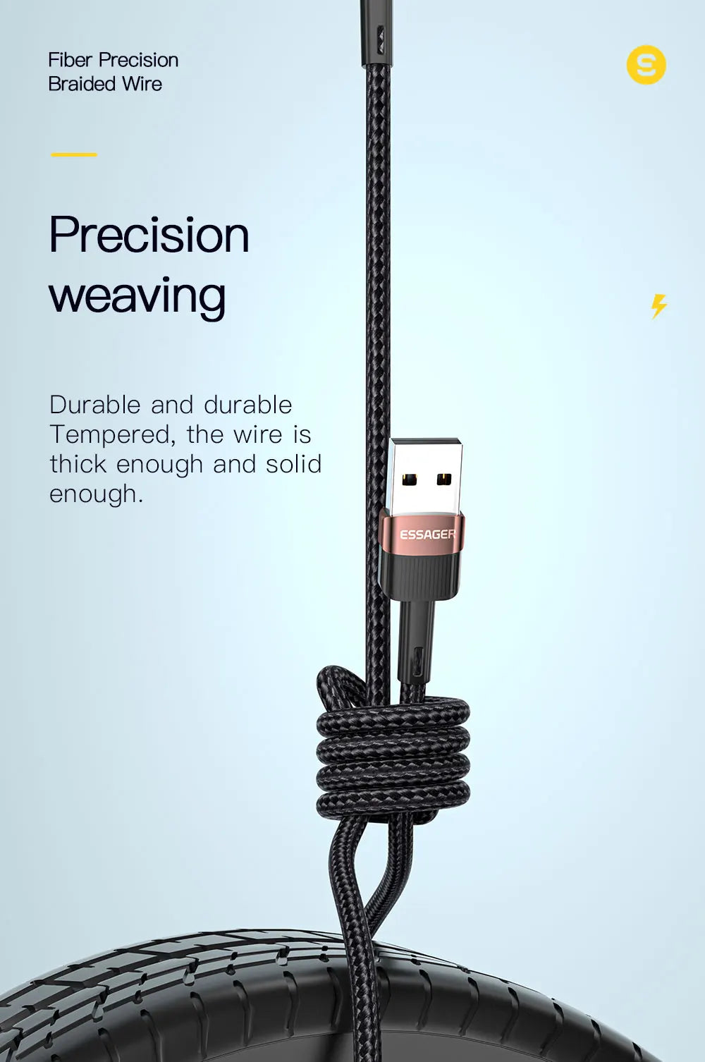 Cable USB Essager de carga rápida para iPhone 11 12 13 Pro Max Mini Xs Xr X SE 8 7 6 Plus 6s 5 5s, cable de 2.4A para cargador de iPhone