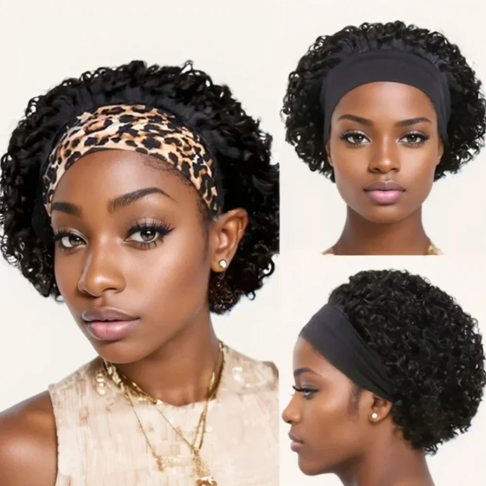 6" Curly Pixie Headband Wig