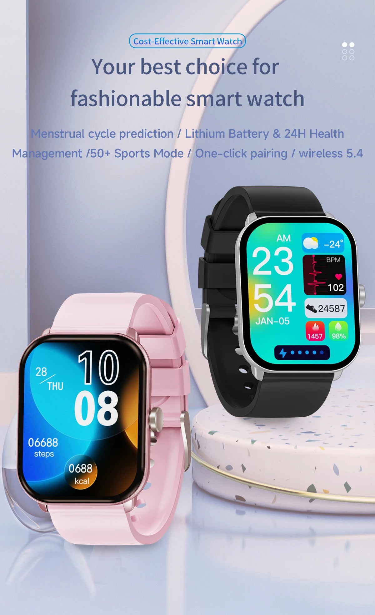 Reloj inteligente con pantalla grande de 2.01 pulgadas, cámara a prueba de agua, múltiples modos deportivos, llamadas Bluetooth, para hombres y mujeres, Smartwatch para Xiaomi