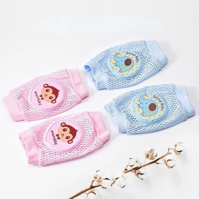 Rodilleras de bebé de 2 piezas, protección anticaída para gatear para niños pequeños, finas de verano, rótula de malla, rodillera protectora, seguridad para bebés