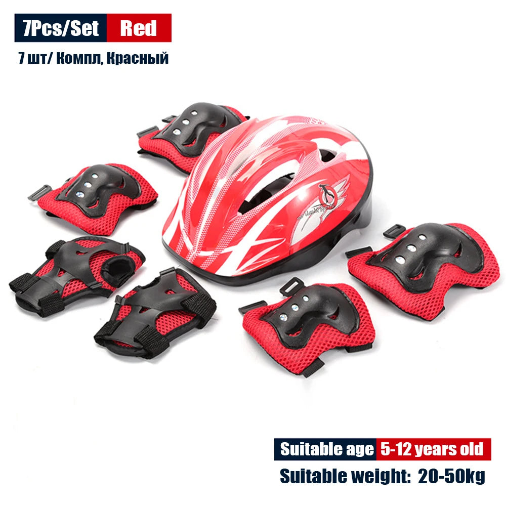 Set de Equipo de Protección para Niños Patinaje Casco Protector Rodilleras Coderas Muñequeras Niño Niña Bicicleta Patineta Esquí Patinete Deportes