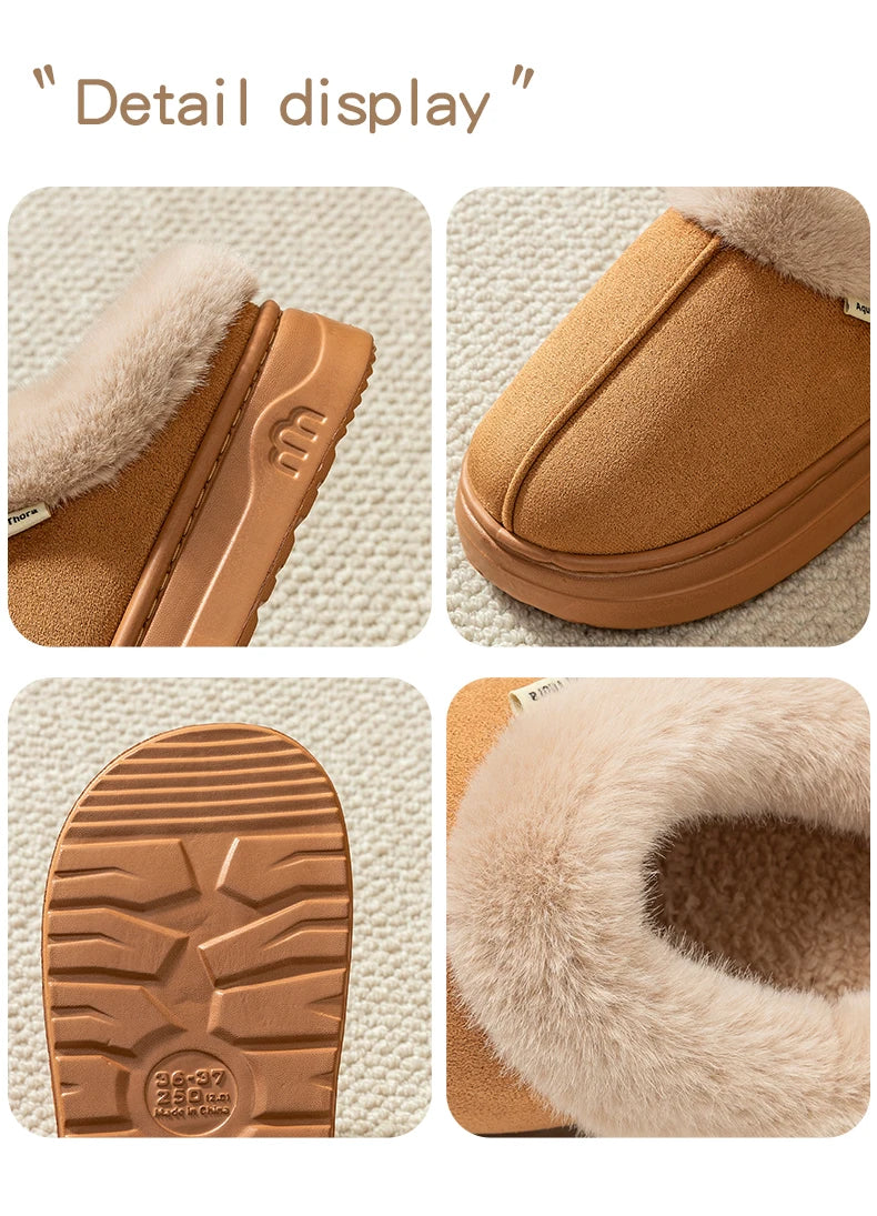 Children's Winter Slippers Indoor Outdoor Anti-slip Thick Sole Warm Comfortable Parent-child Shoes Leisure Snow Boots