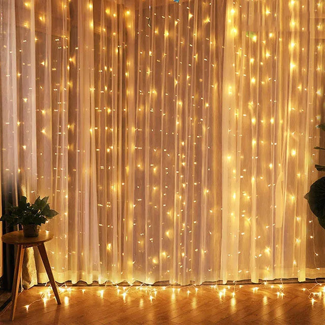 Cortina de luces navideñas, guirnalda, adornos de Feliz Navidad para el hogar, adornos navideños, regalos de Navidad, decoración de Año Nuevo