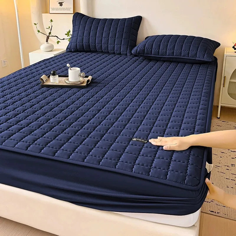 Waterproof Thickened Mattress Pad Protector Adjustable Durable Fitted Sheet Bed Covers Anti-mite Non-slip Bedspreads 150/160x200