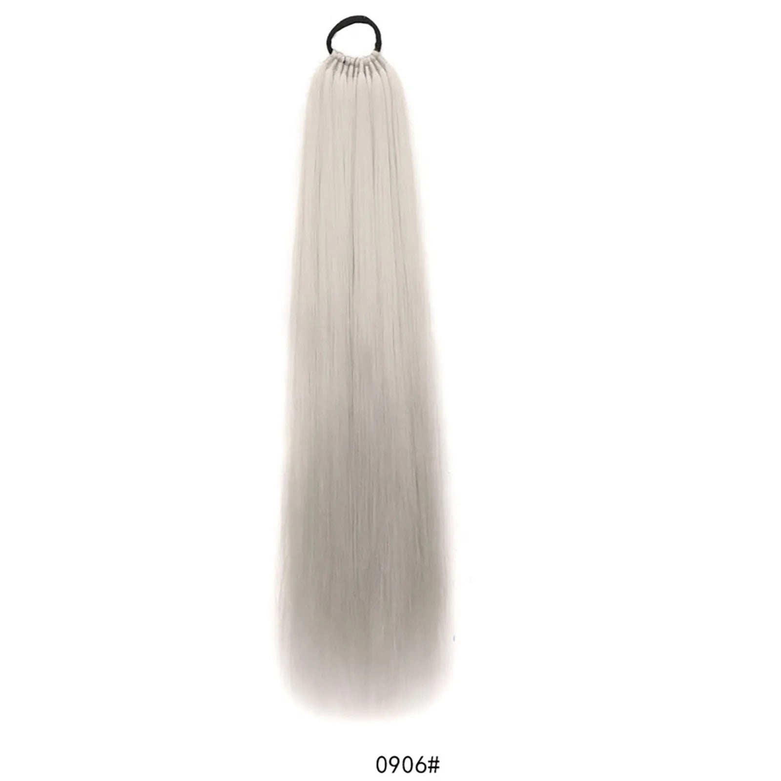 Synthetic Ponytail Hair Extension Long Yaki Straight Hair Ponytails With Ring Black Afro Fluffy Woman's Haipieces