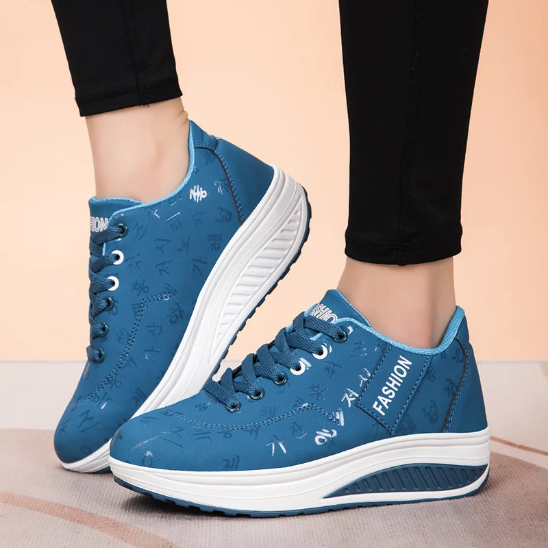 Zapatillas de moda para mujer, zapatos vulcanizados, calzado plano de alta calidad para mujer, para caminar, con plataforma, tallas grandes, Zapatillas Mujer