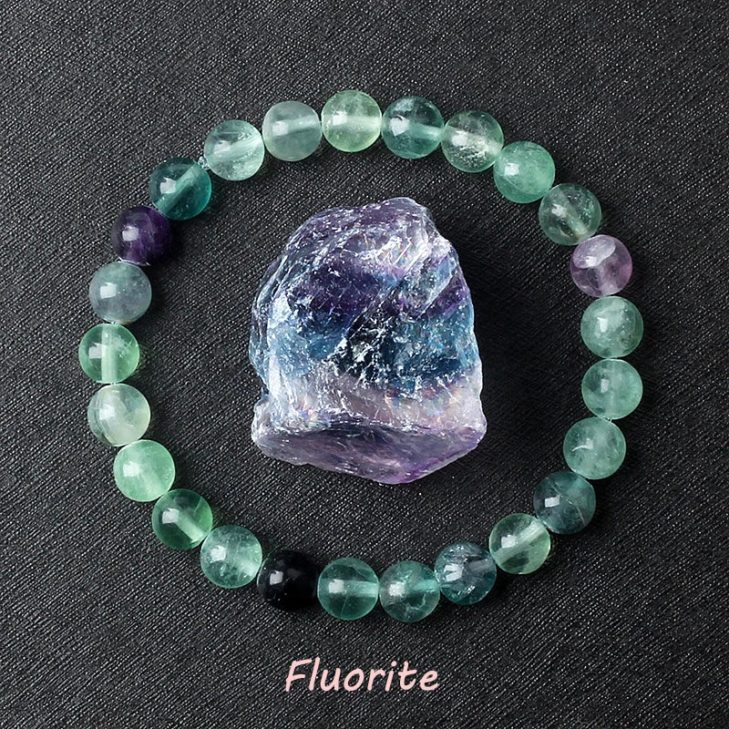 Pulsera de amatista genuina con cristales naturales para mujer, pulsera de amatista hecha de cuentas de piedra natural real, purificante para el cuerpo.