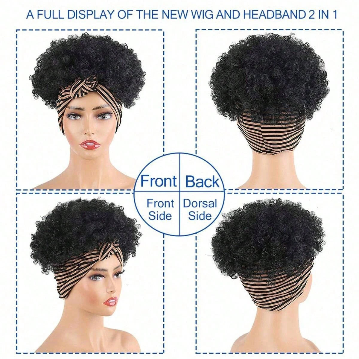 Kinky Curly Headband Wig