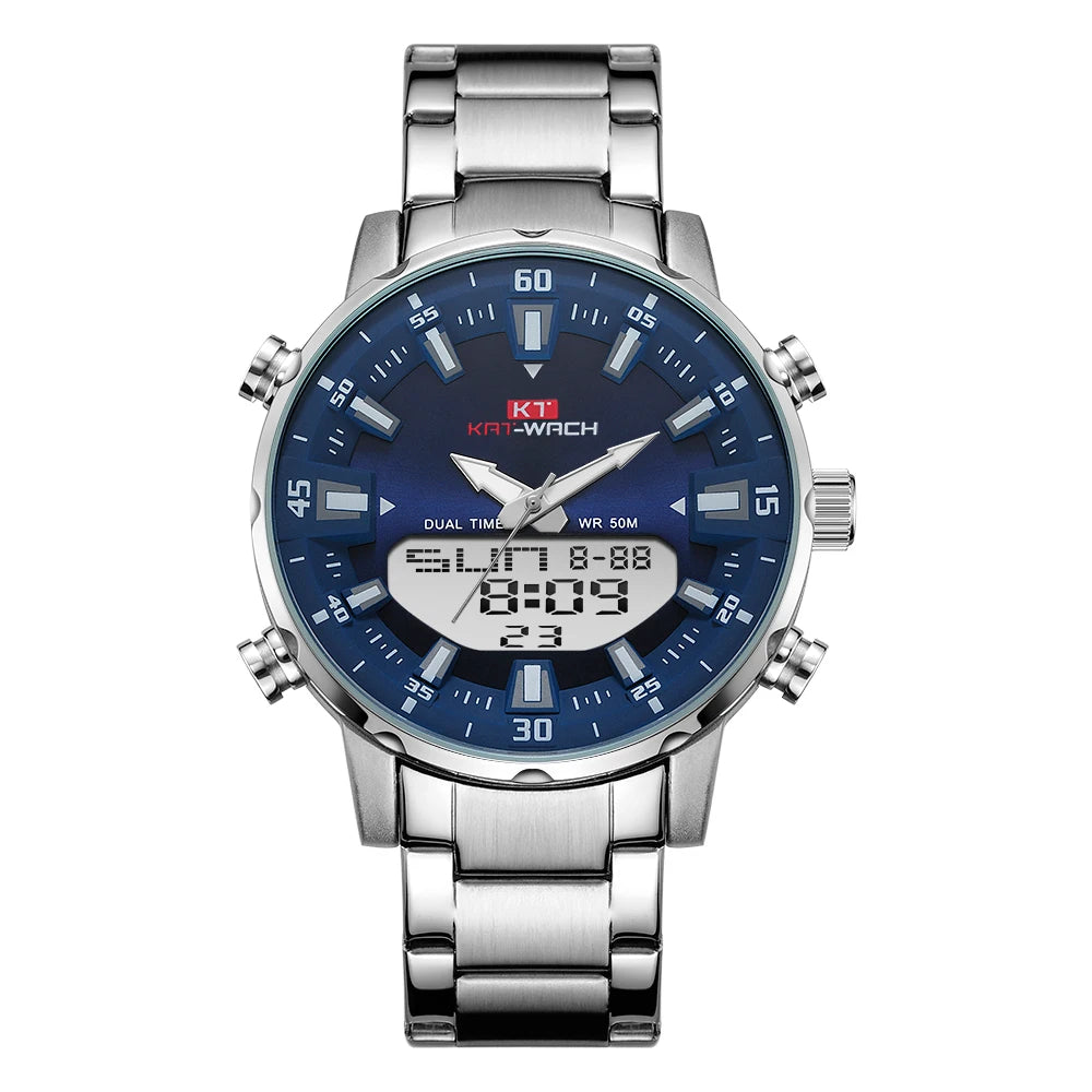 Reloj de pulsera KAT-WACH para hombre, de cuarzo, de lujo, de alta calidad, original, digital, resistente al agua, 2024