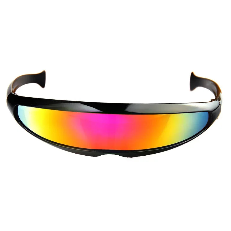 Futuristic Narrow Cyclops Visor Sunglasses Laser Eyeglasses UV400 Personality Mirrored Lens Costume Eyewear Glasses Men Glasses
