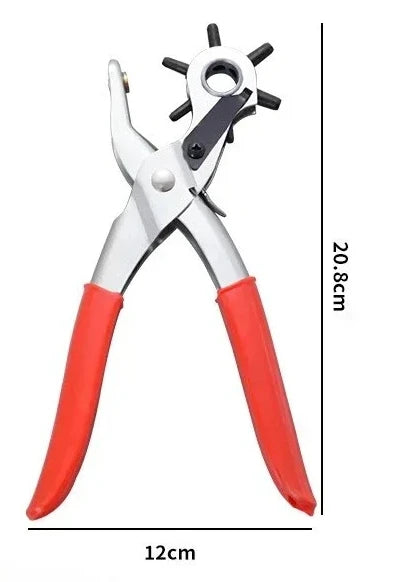 Perforadora de cuero Herramientas de cuero Multifuncional Perforadora de cinturones de acero al carbono ordinario Herramienta de perforación Perforadora de agujeros para cinturones Herramienta de artesanía