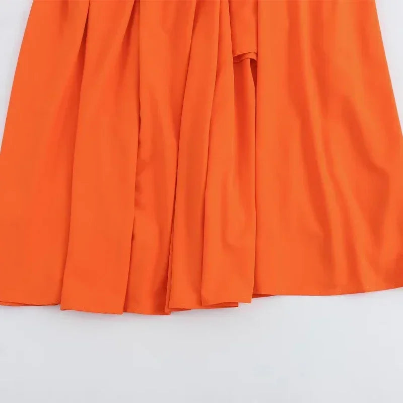 Sexy Bikini Top Skirt Set Women Long Lantern Sleeve Off Shoulder Cropped Tops Pleated Split Skirts 2025 Summer Lady Beach Outfit