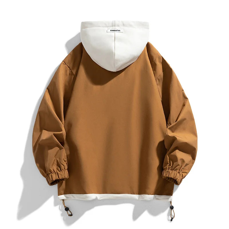 Veste à capuche fine pour homme, nouvelle collection automne et hiver, populaire, assortie aux couleurs, uniforme de baseball haut de gamme, décontractée, à capuche
