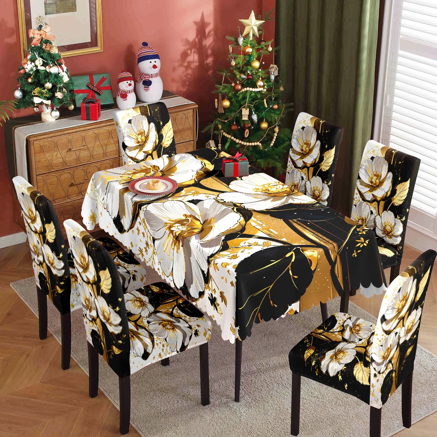 Floral Table & Chair Cover Set