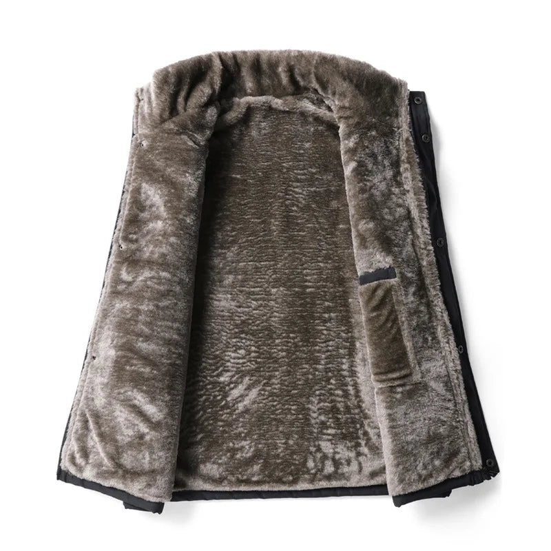 Chaleco de invierno para hombre, cachemira de cordero, grueso, para hombre, nuevo, más grueso, de alta calidad, marca de terciopelo, cálido, sin mangas, chaqueta