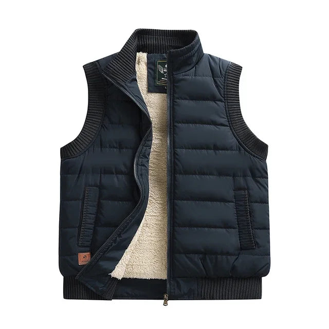 Chaleco de hombre, ligero, acolchado, grueso, sin mangas, chalecos polares, chaqueta de invierno para hombre, abrigo cálido, talla grande 6XL, para exteriores