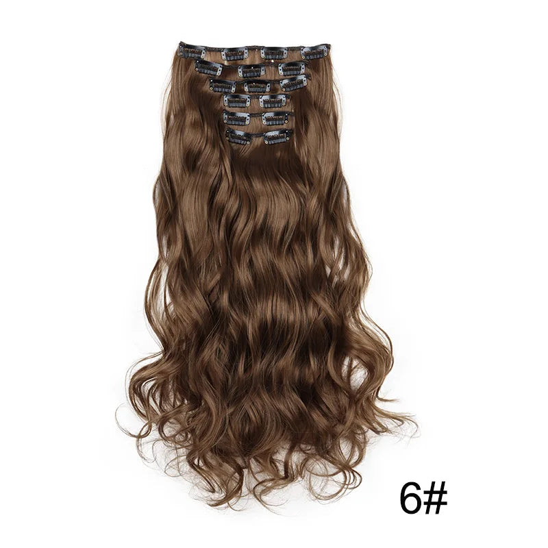 24" Long Curly Clip-In Hair Extensions – Soft, Ombre & Heat-Resistant