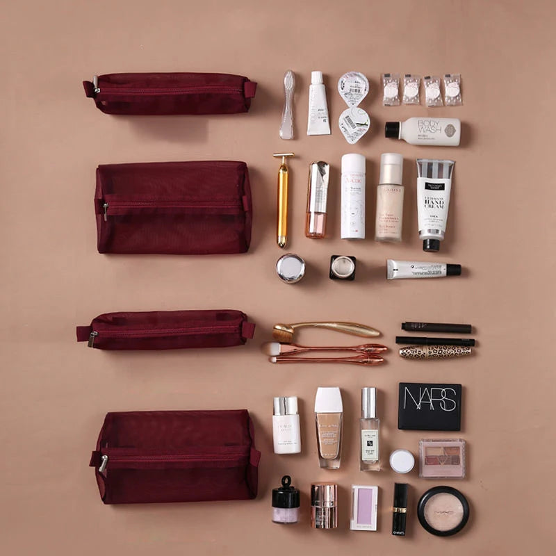 Bolsas de maquillaje desmontables, 4 piezas en 1, neceser portátil de viaje plegable y separable, organizador de almacenamiento de artículos de tocador, bolsa de maquillaje nueva