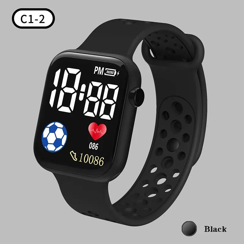 Relojes YIKAZE para niños, reloj digital LED para niños, correa de silicona, reloj electrónico de dibujos animados, reloj deportivo para niños y niñas, regalos