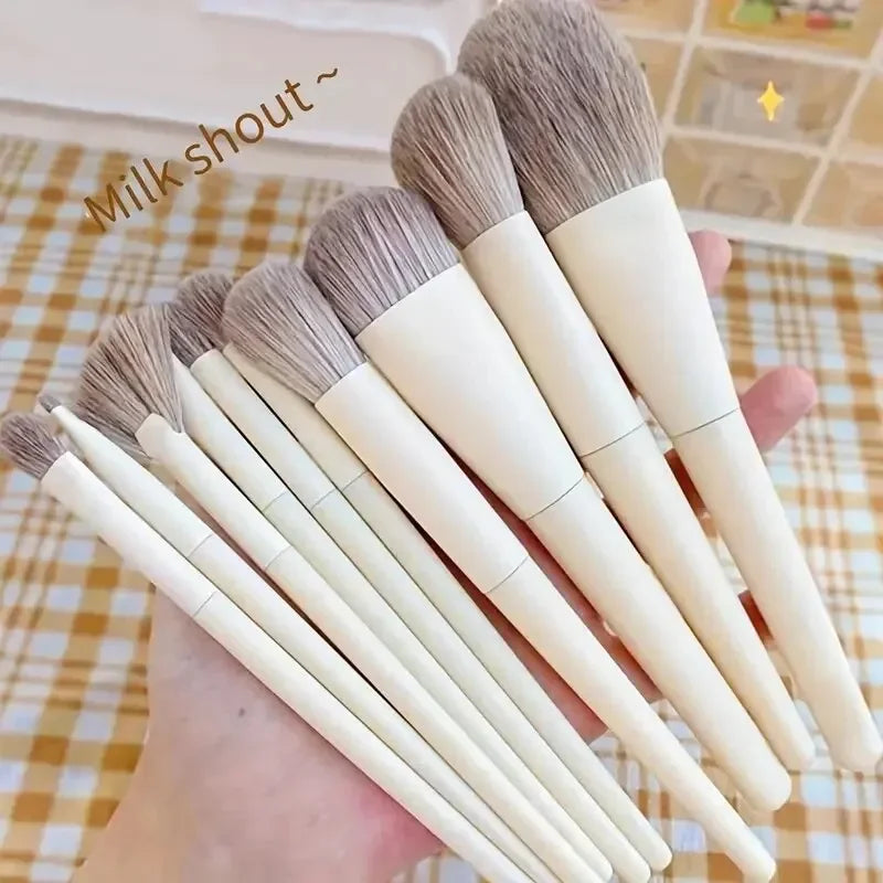 10 brochas de maquillaje, fáciles de usar para base, rubor, sombras de ojos, cejas, contorno de labios, rostro. Herramientas de belleza.