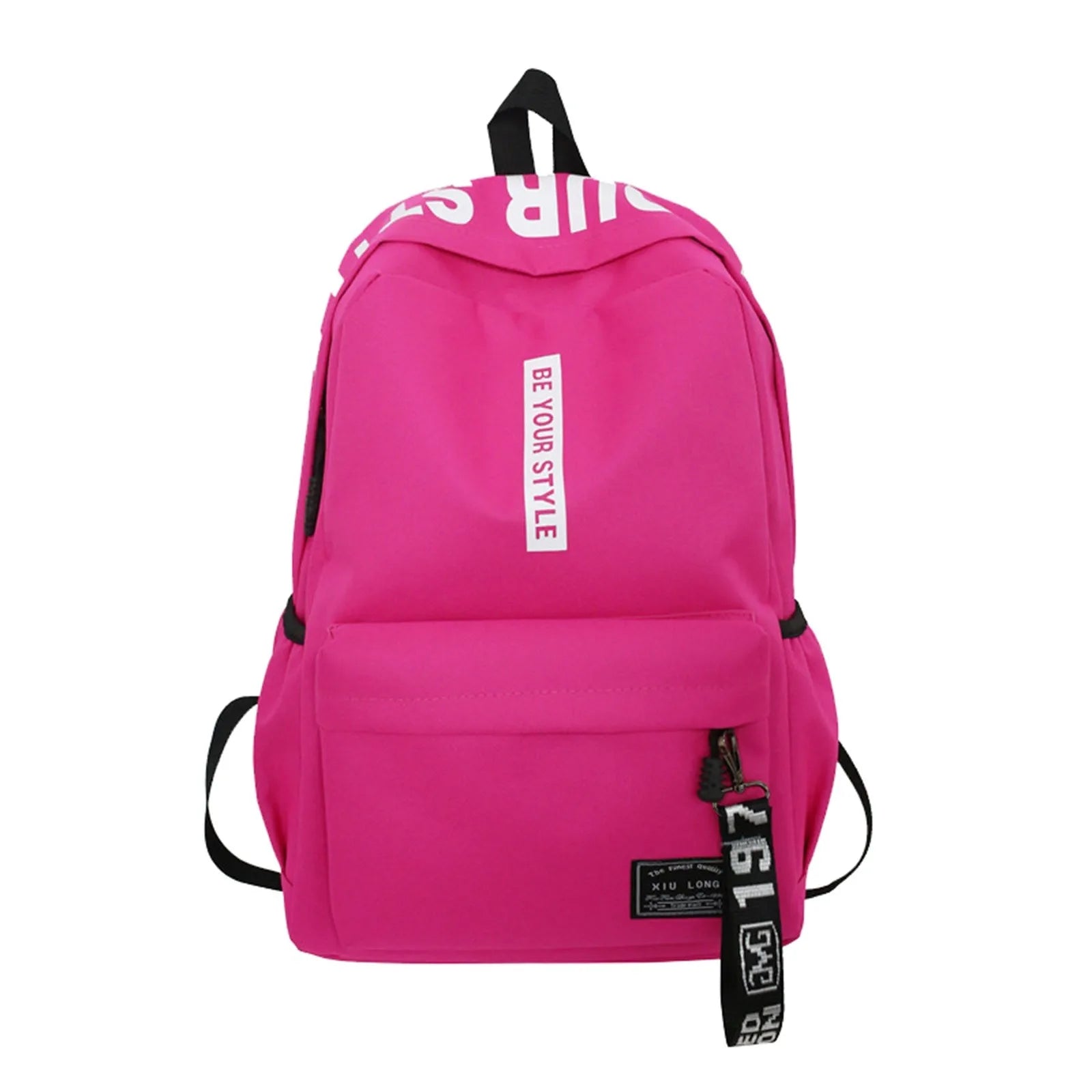 Mochila de estudiante a la moda, ligera, logotipo personalizable, casual, bolso de hombro doble, correa de hombro arqueada, forro de poliéster, Oxford