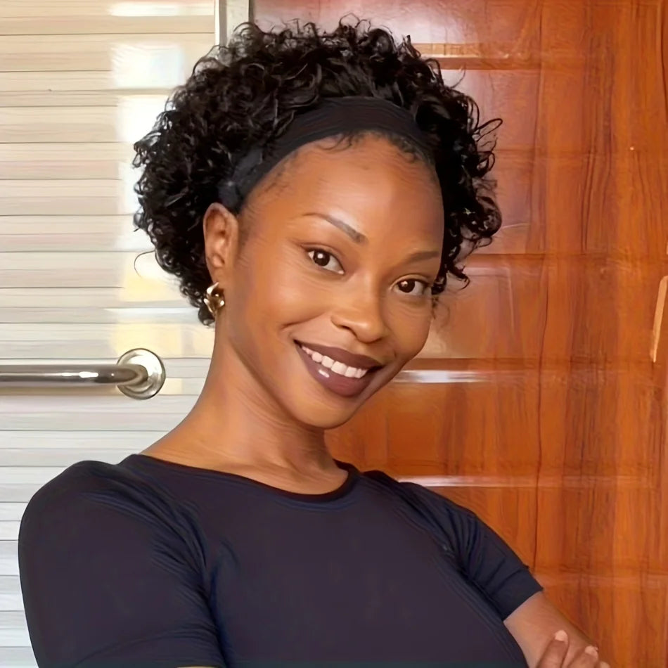 Afro Curly Headband Wig
