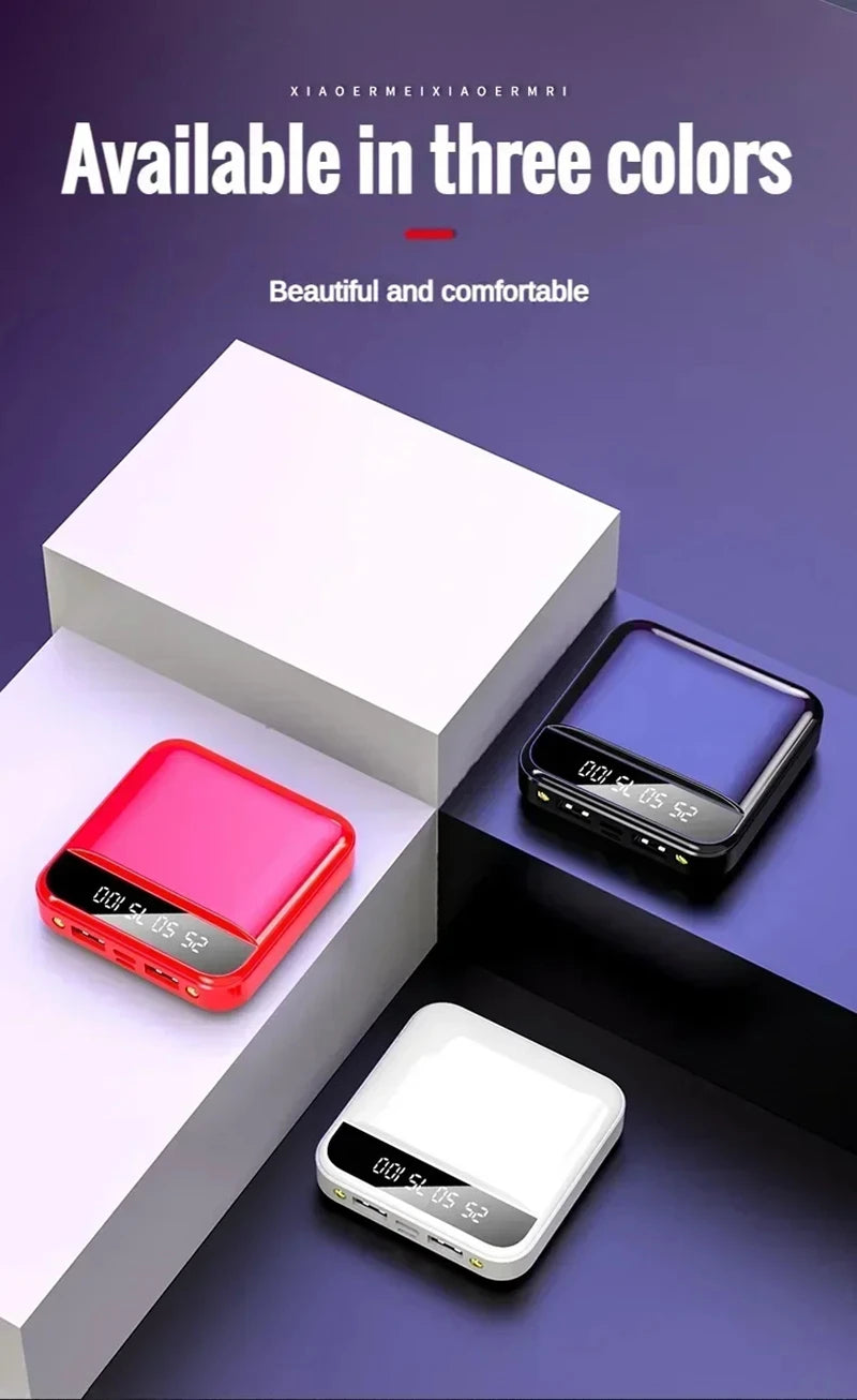 20000mah stor kapasitet mobil powerbank batteriskjerm LED-belysning mini bærbar utendørs telefon universell hurtiglading