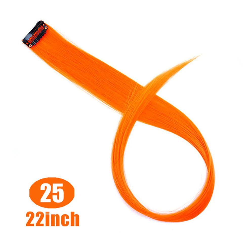 Extensions de cheveux synthétiques longues et bouclées pour femmes, résistantes à la chaleur, à clipser, couleur or, gris, violet, rose, rouge