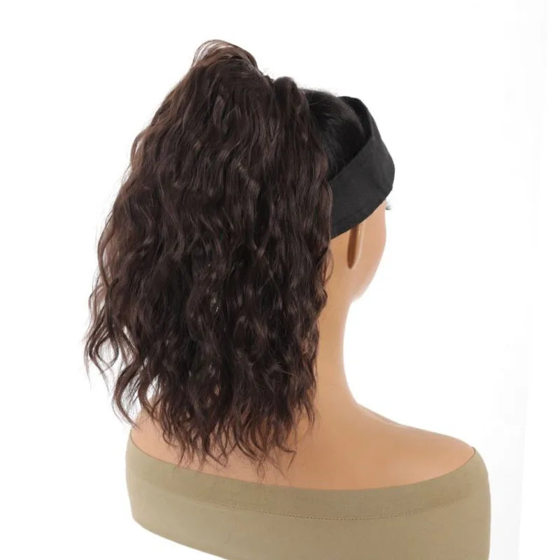 European and American ponytail synthetic chemical fiber wig ponytail women's short drawstring ponytail wool curly hair