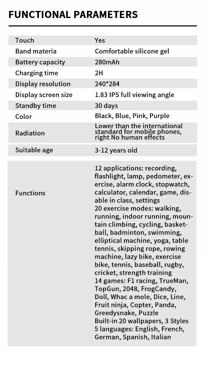 Kids Smart Watch Girls Boys SmartWatch for Kids Smartwatch Gifts for 4-15 Years Old Sports Pedometer Birthday Gift for Children