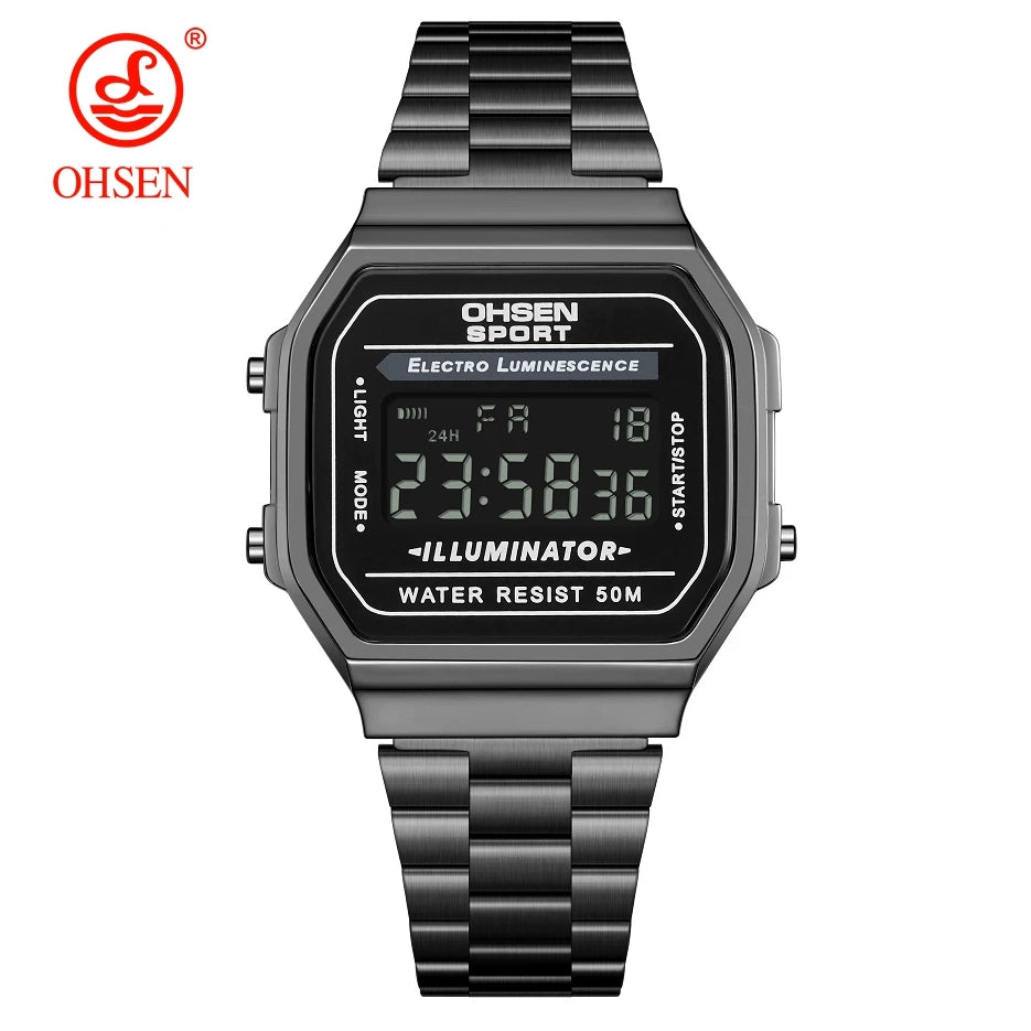 Relojes digitales para mujer de lujo dorados para mujer, deportivos, reloj de acero inoxidable, reloj electrónico, despertadores, regalos