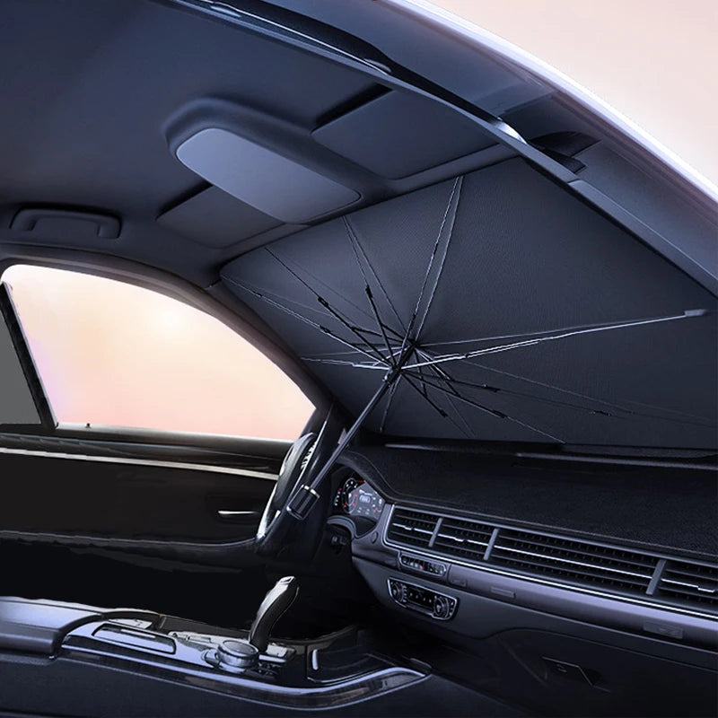 Paraguas parasol para coche Protector parasol para coche Sombrilla de verano Accesorios de protección interior para parabrisas para sombreado de automóviles