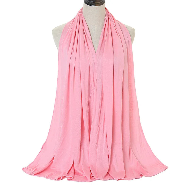 Modal Cotton Jersey Hijab Scarf Long Muslim Shawl Plain Soft Turban Tie Head Wraps For Women Africa Headband 170x60cm