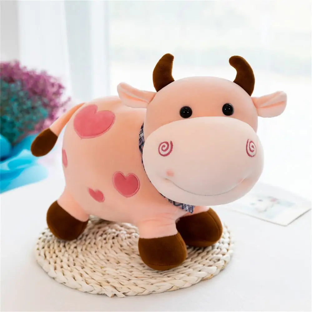 Juguete de decoración para el hogar, animales de peluche suaves, juguete de peluche para niñas, muñeco de peluche de animal, juguete de peluche de vaca, juguete de peluche de ganado, muñeco de peluche de toro