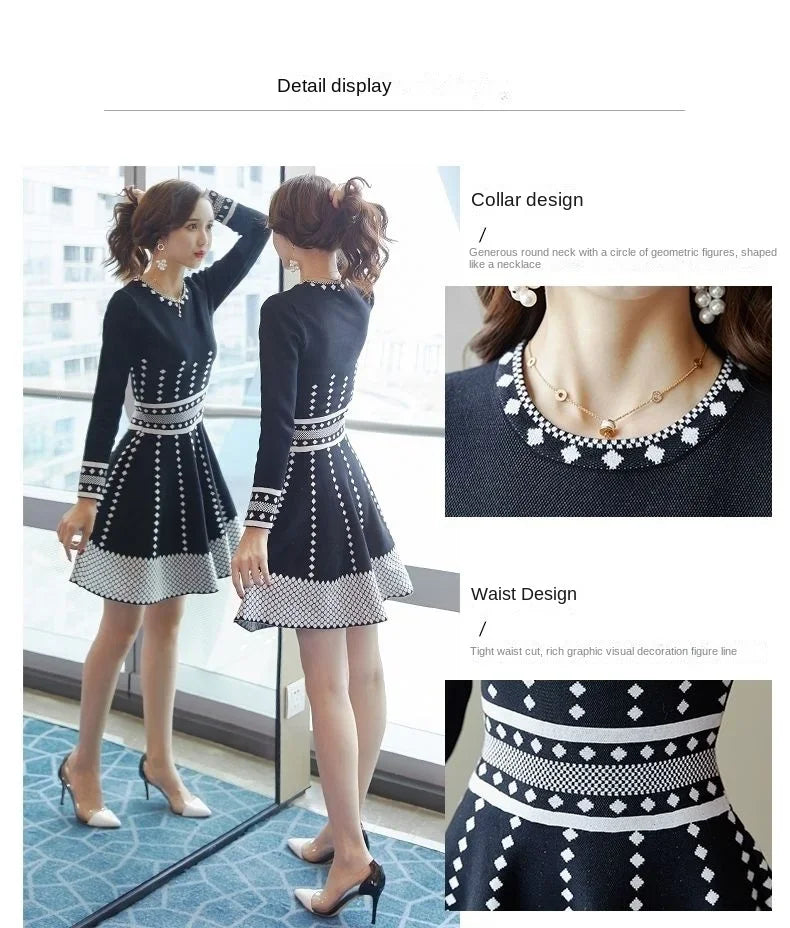 Vestido de manga larga para mujer a la moda, vestidos midi para mujer, elegante y bonito, casual, juvenil, verano 2025, otoño, invierno, ropa de lujo