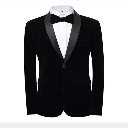 Traje de terciopelo dorado de lujo para hombre de alta calidad, chaqueta ajustada de un botón, azul/rojo/verde, nuevo Blazer de vestir para boda/fiesta de graduación para hombre