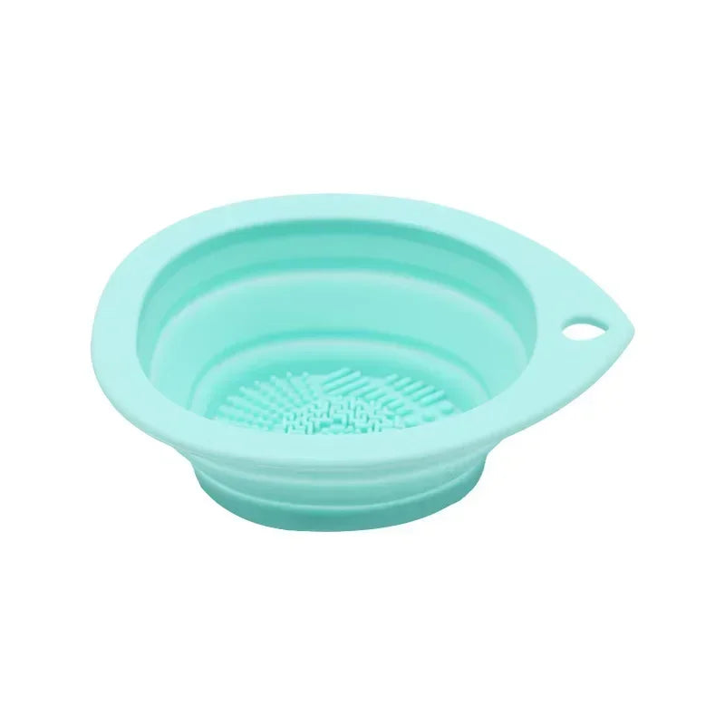 Nettoyeur de pinceaux de maquillage en silicone, houppette pliable, bol de nettoyage, pinceaux à fard à paupières, tapis de lavage doux, outils de beauté, boîte à récurer