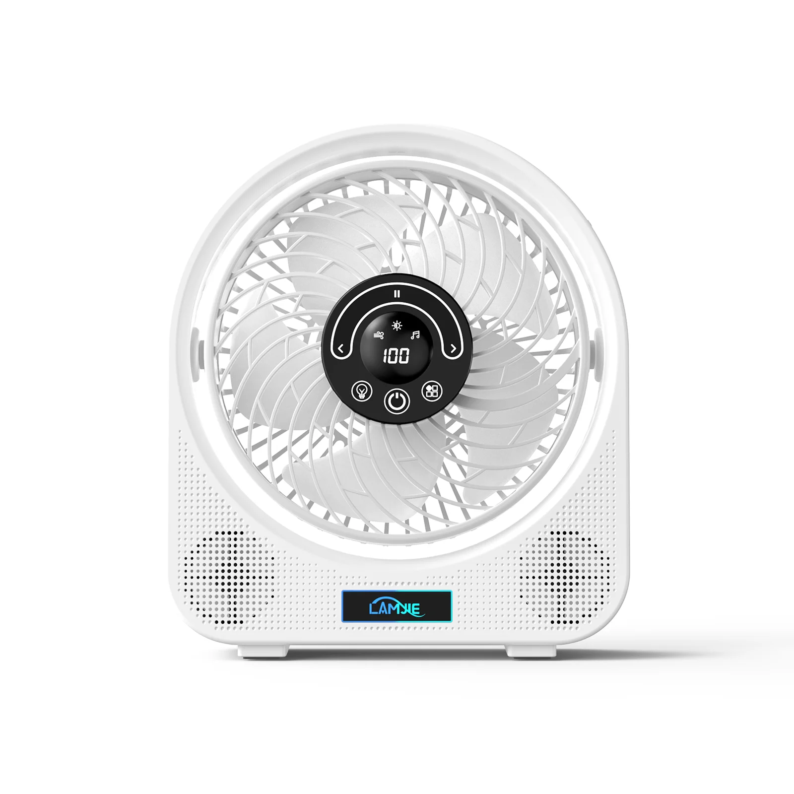 Bordvifte med Bluetooth-høyttaler, USB og stillegående motor, perfekt for hjem og kontor