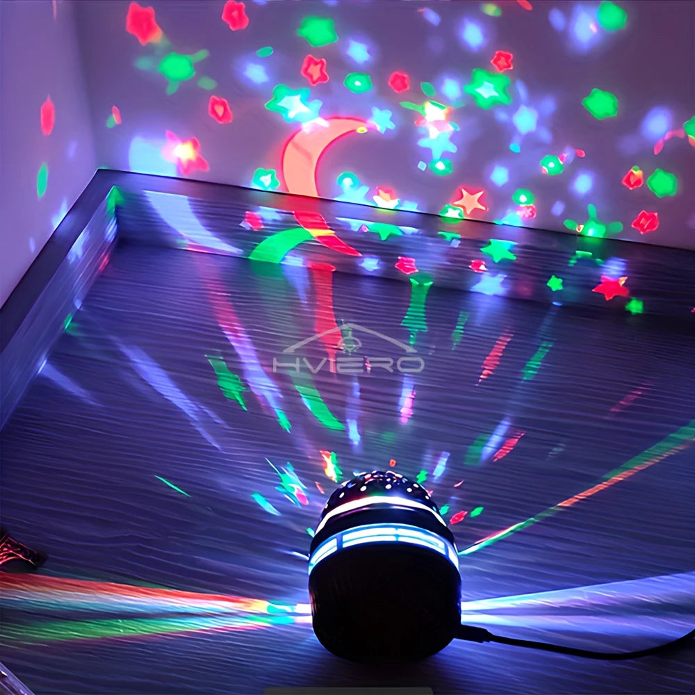 Proyector de luz nocturna Galaxy Lámparas de mesa USB Sala de juegos Cine en casa Techo Decoración de boda Halloween Gira automáticamente