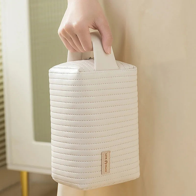Bolsa de maquillaje de gran capacidad, estuches de cosméticos para mujer, organizador de maquillaje, neceser de belleza portátil, artículos de viaje esenciales, neceser de aseo.