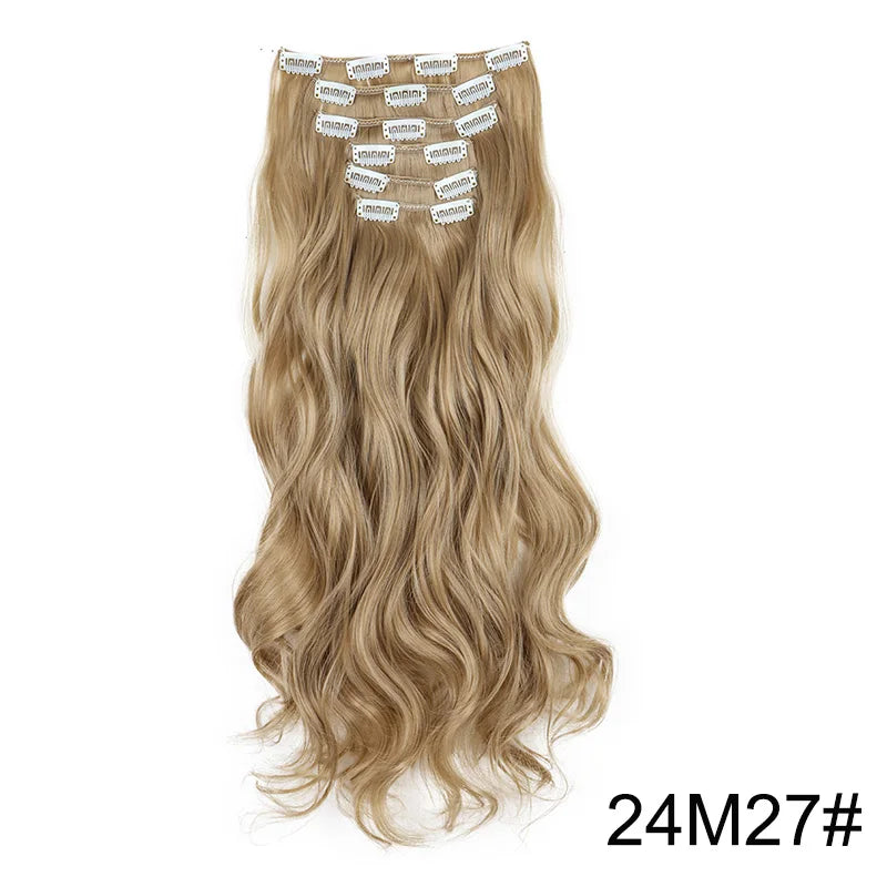 24" Long Curly Clip-In Hair Extensions – Soft, Ombre & Heat-Resistant