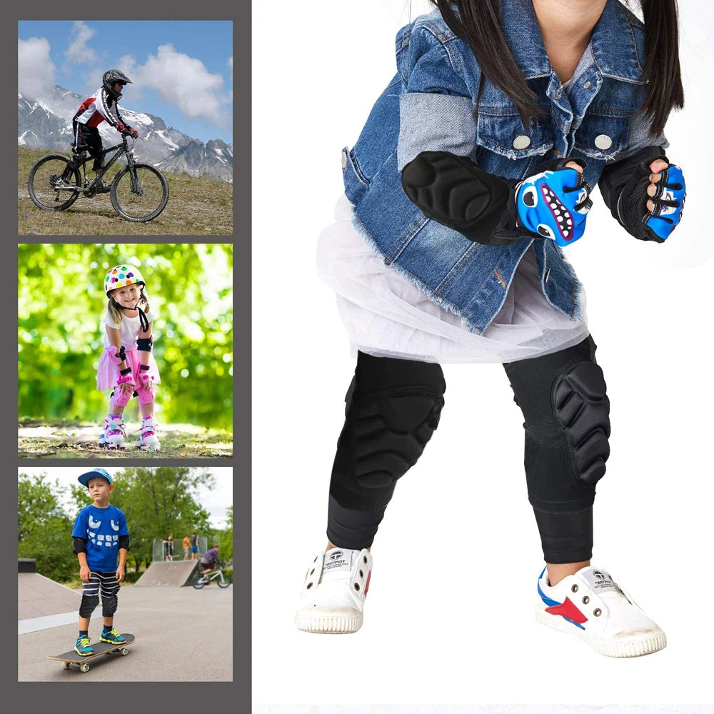 1 par de rodilleras y coderas para niños pequeños, equipo de protección suave, rodilleras protectoras deportivas para patinaje, fútbol, voleibol, ciclismo