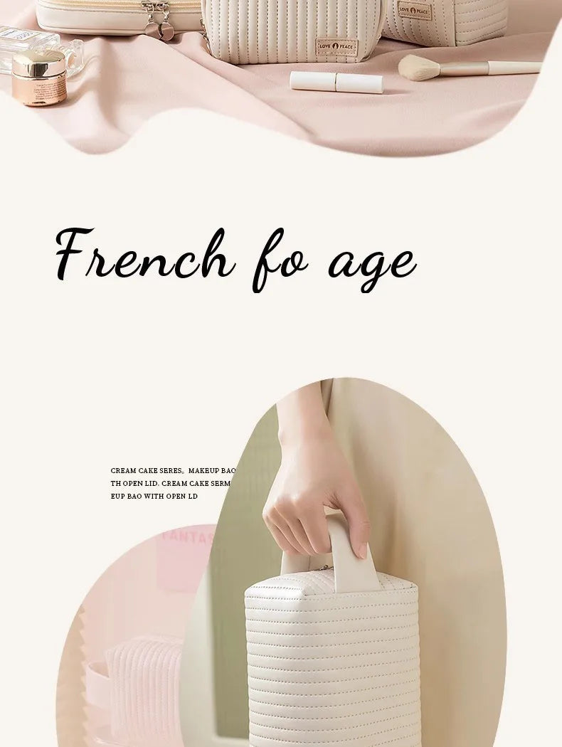 Bolsa de maquillaje de gran capacidad, estuches de cosméticos para mujer, organizador de maquillaje, neceser de belleza portátil, artículos de viaje esenciales, neceser de aseo.