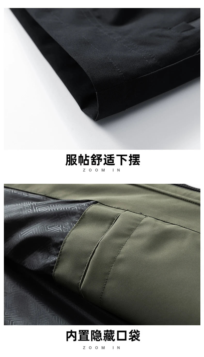 Cortavientos Cargo para Hombre, Chaquetas de Motocicleta, Ropa Militar Impermeable, Chaqueta con Capucha para Hombre, Abrigo para Acampar al Aire Libre y Senderismo