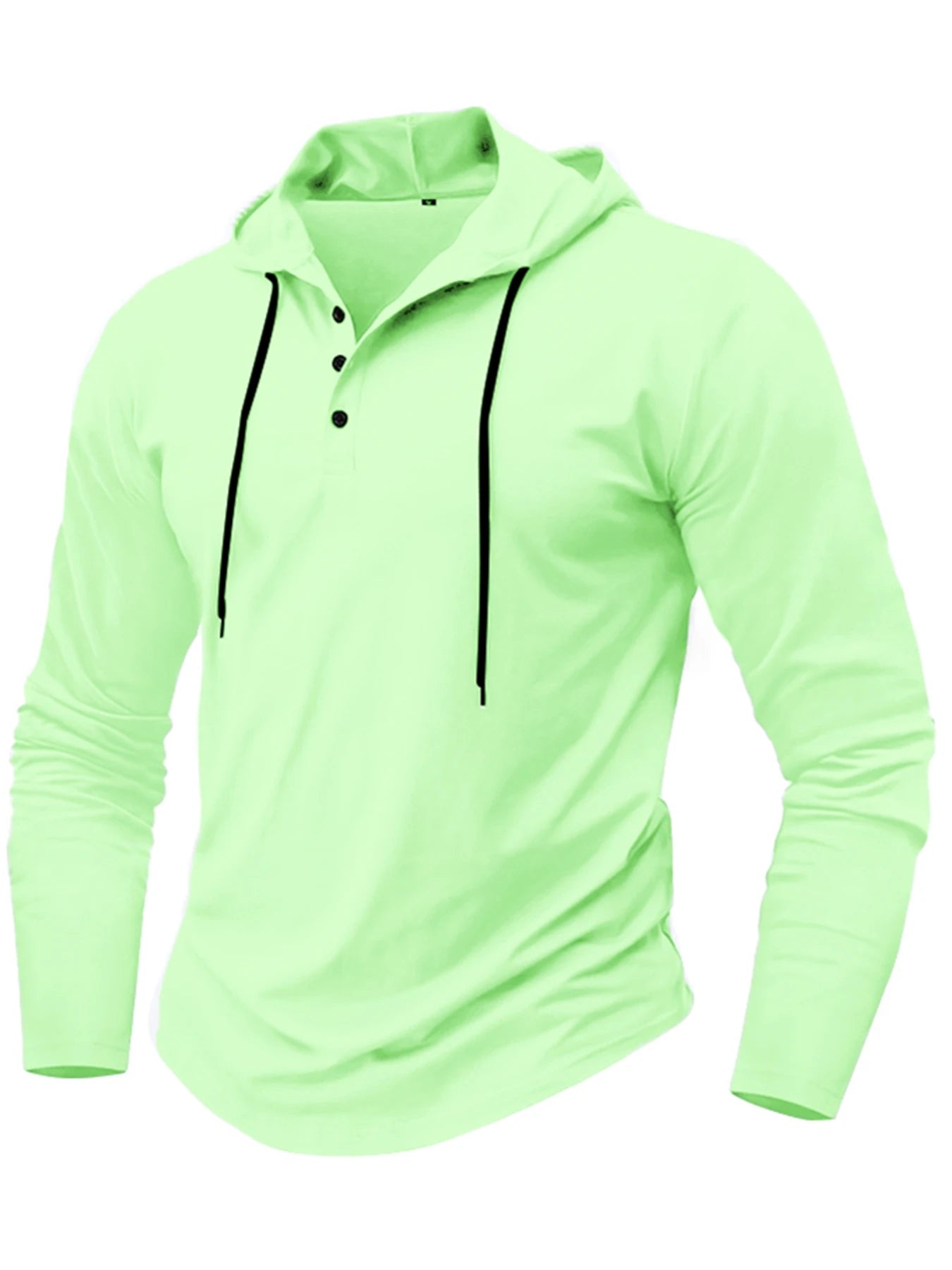 Sudadera con capucha deportiva para hombre, ajustada, de manga larga, con cordón, transpirable, informal