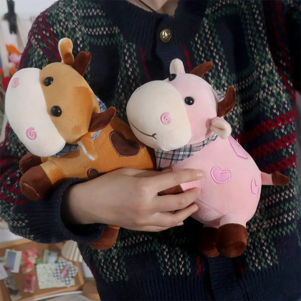 Juguete de decoración para el hogar, animales de peluche suaves, juguete de peluche para niñas, muñeco de peluche de animal, juguete de peluche de vaca, juguete de peluche de ganado, muñeco de peluche de toro